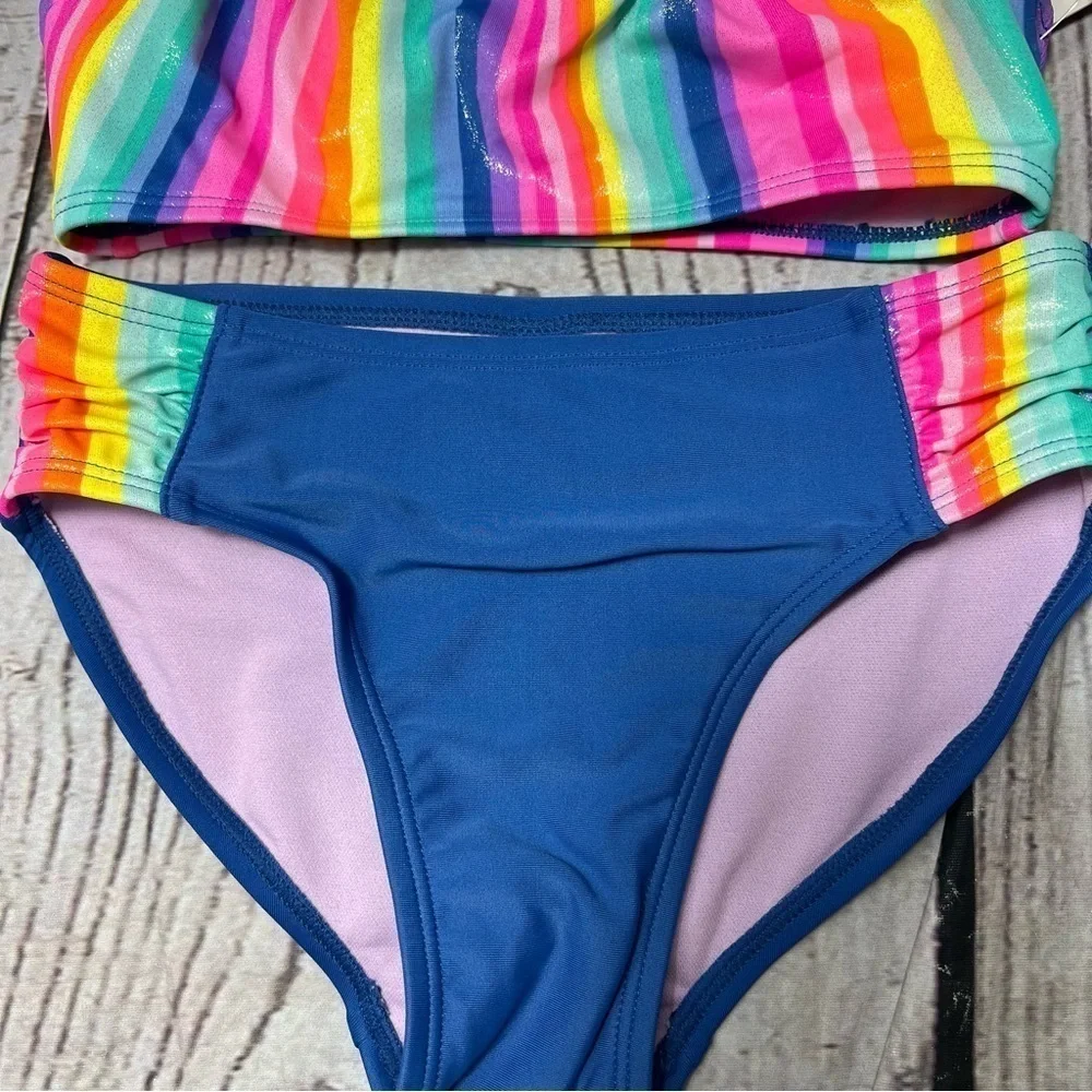 NWT SO Rainbow Stripe Bikini Size 7/8